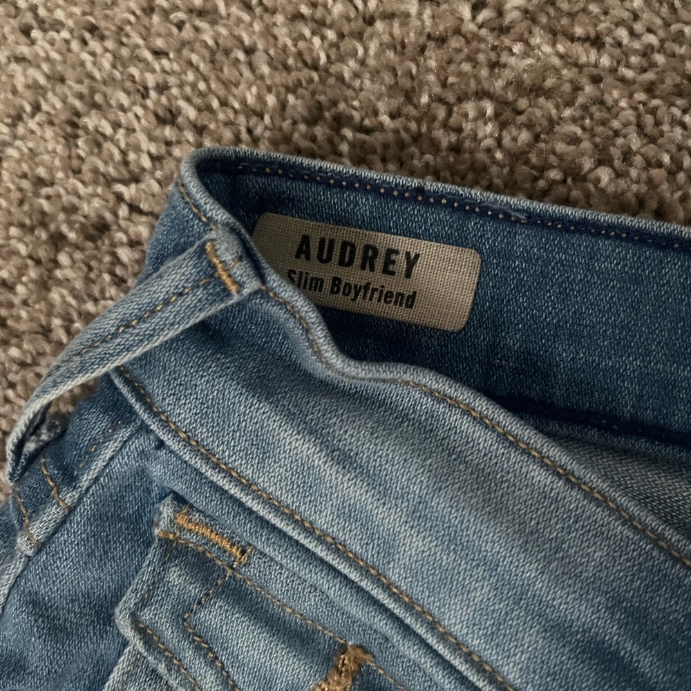 True Religion Blue Straight Leg Jeans with Distressed Details - Picture 4 of 6